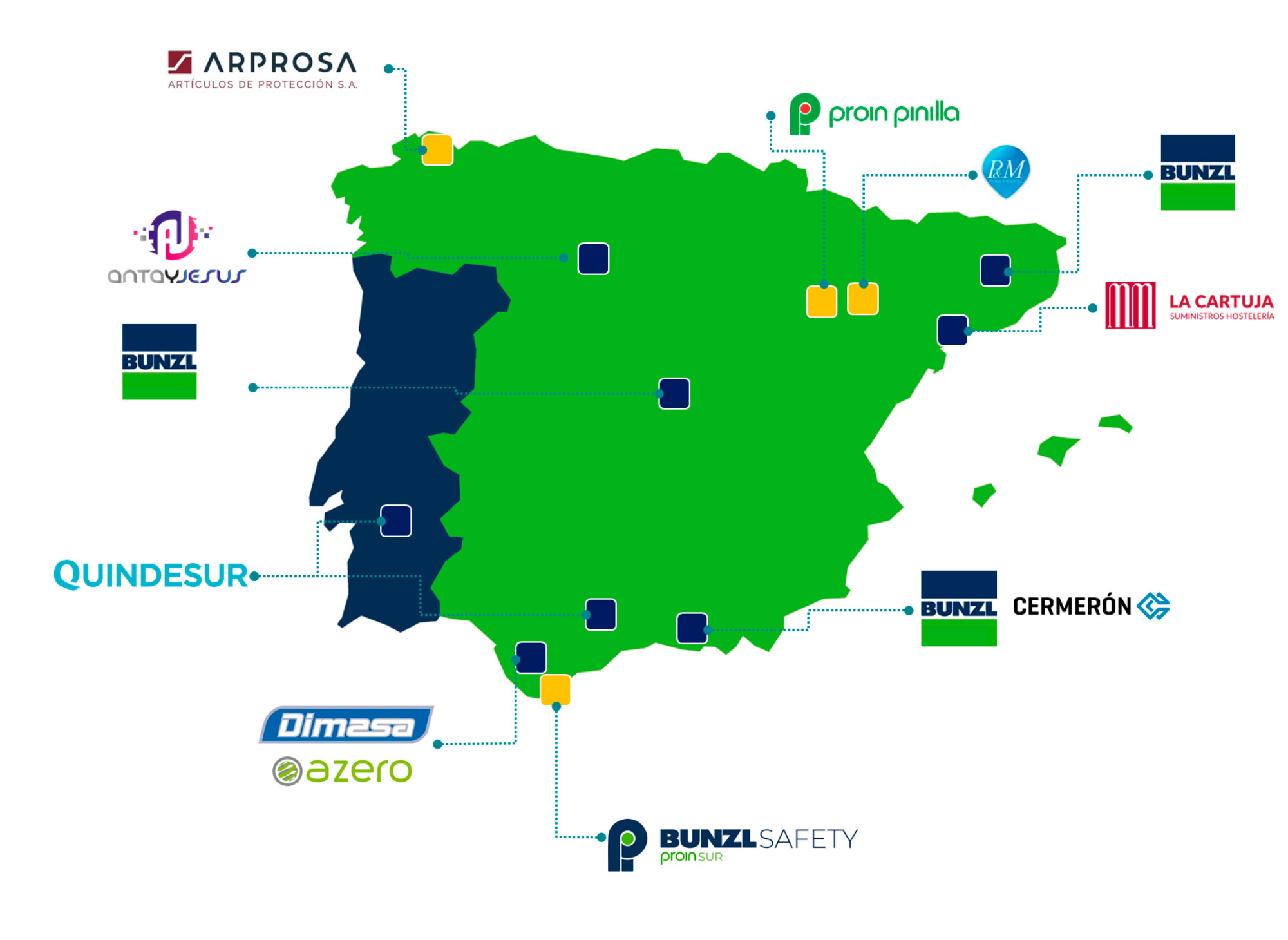 bunzl-spain-mapa